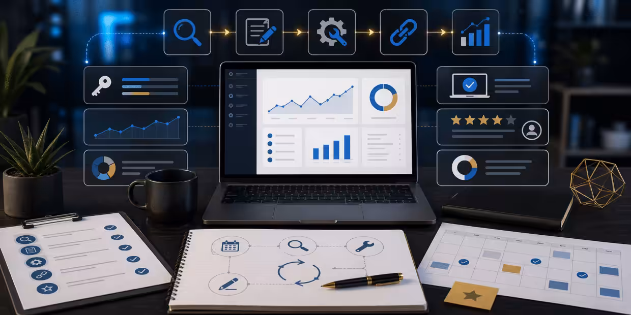 SEO Services Explained: What a Marketing Agency Does Each Month featured image for Apex Business Marketing