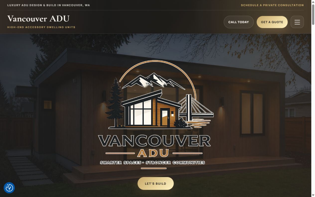 Vancouver ADU website project — Vancouver, WA