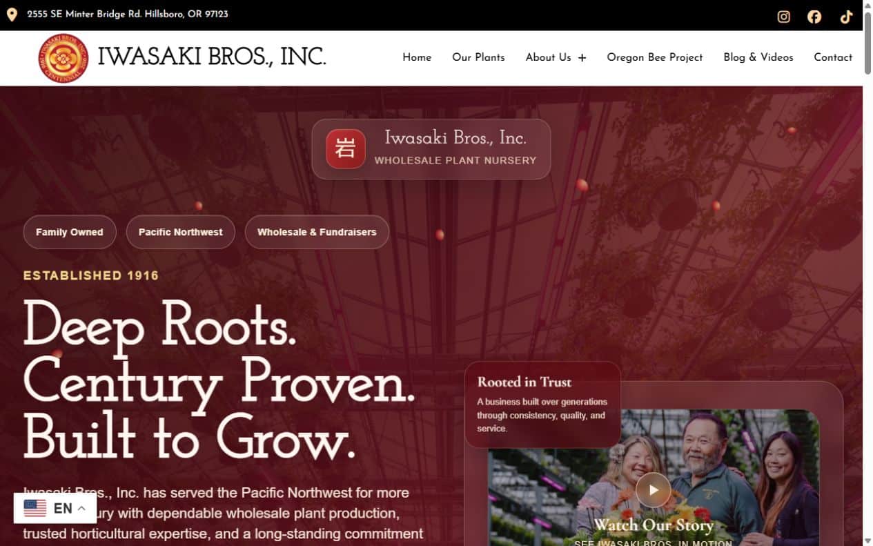 Iwasaki Bros. website project — Hillsboro, OR 97123