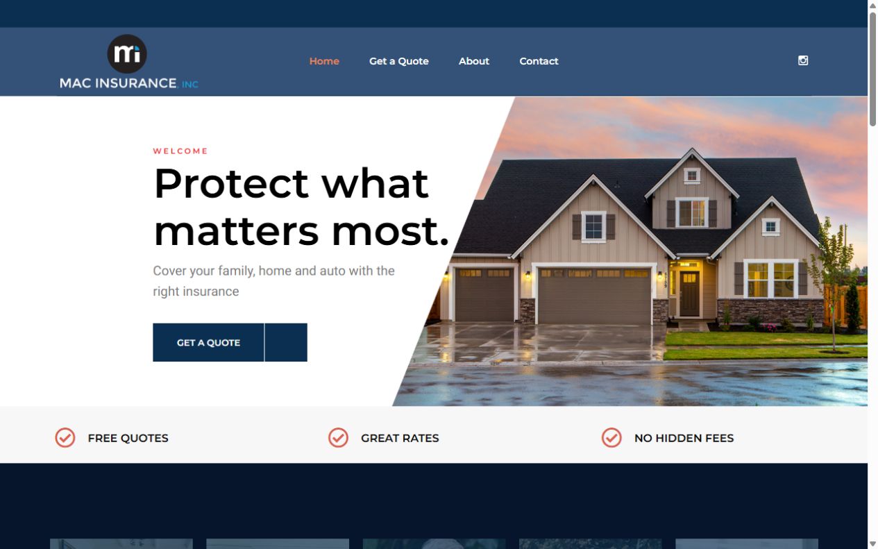 Mac Insurance website project — Lake Oswego, OR 97035