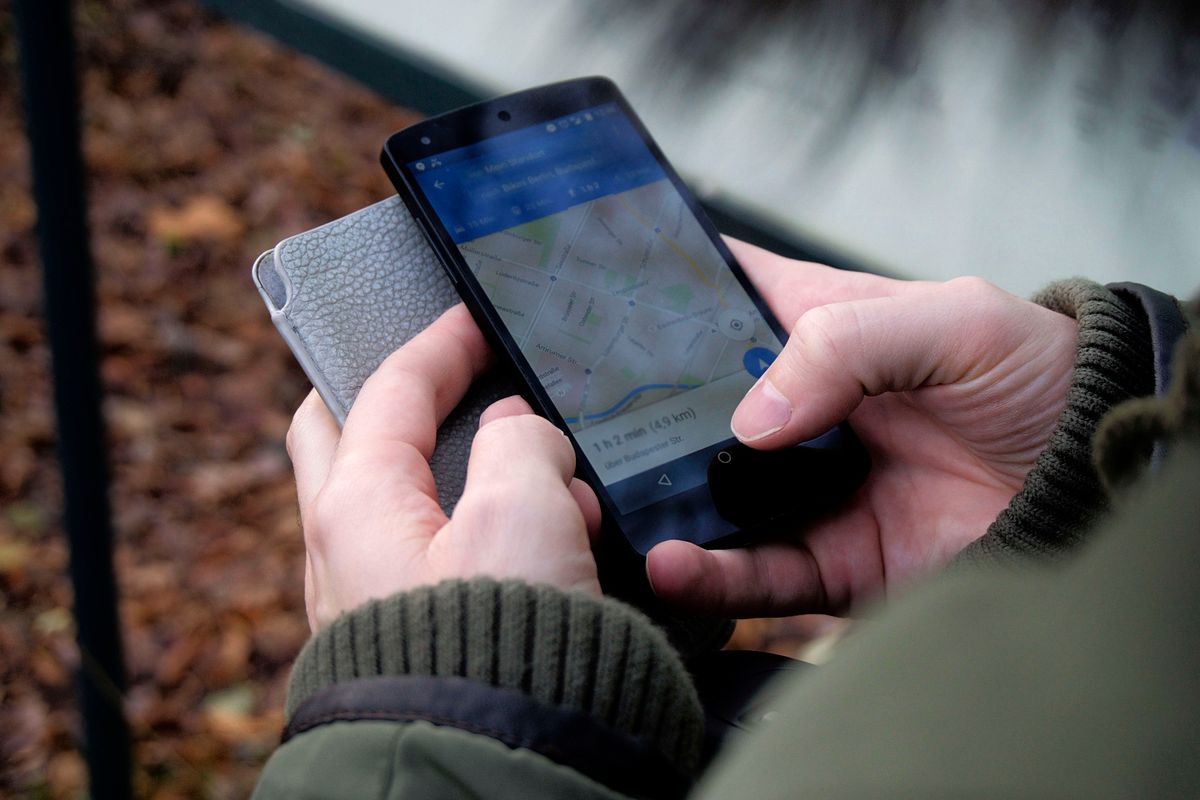 Using Google Maps on a smartphone to find a local destination