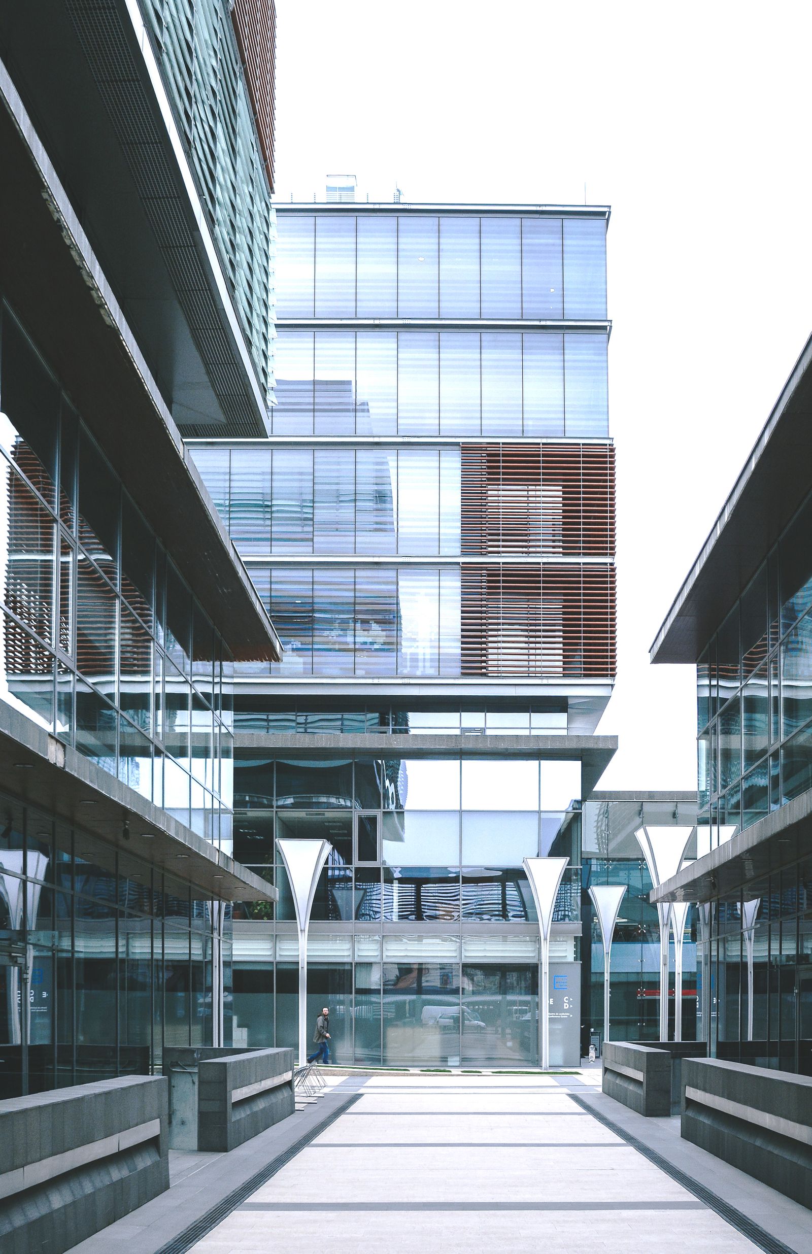 Modern glass office building — illustrative stock photo